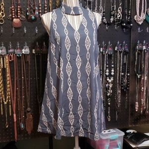 Tribal Design Short Sleeveless Dress